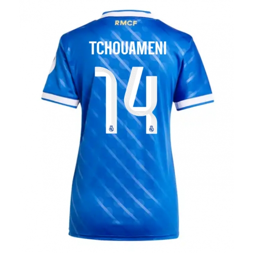 Billige Fotballdrakt Real Madrid Aurelien Tchouameni #14 Replika Tredjedrakt Dame 2025-26 Kortermet Billige Fotballdrakt Real Madrid Aurelien Tchouameni #14 Replika Tredjedrakt Dame 2025-26 Kortermet